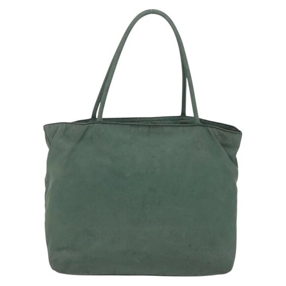 PRADA Tote Bag Nylon Khaki Silver Auth bs31174 - Picture 2 of 16